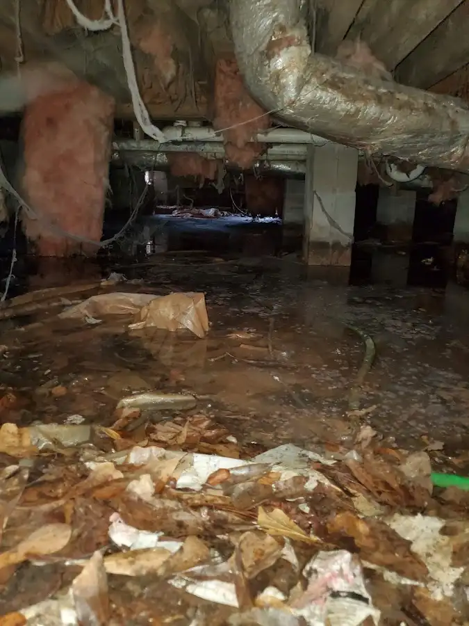 Crawl space flood assessment for Commercial Water Damage Restoration in Carrboro