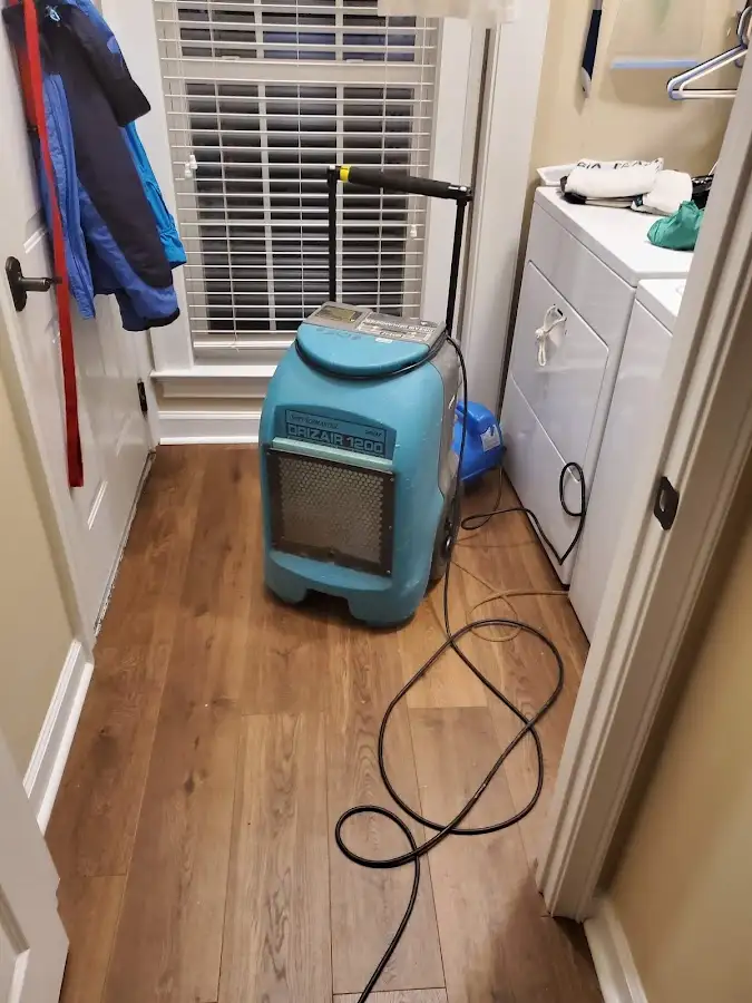 Commercial dehumidifier deployed for Flood Damage Cleanup in Carrboro