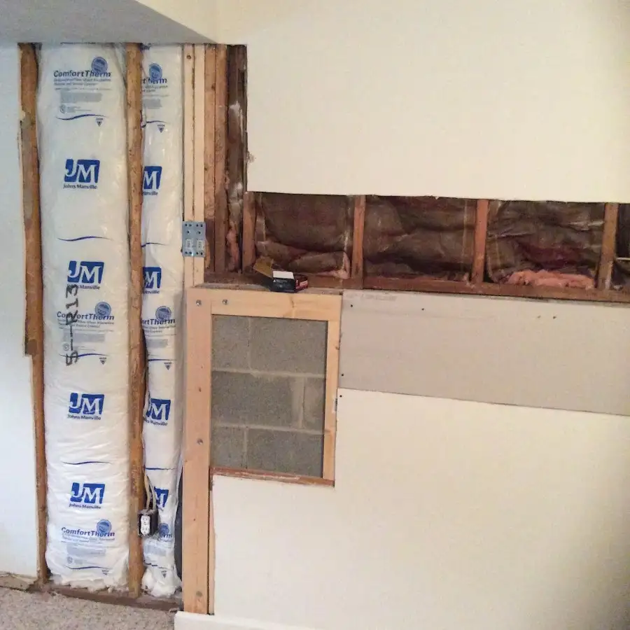 Wall insulation replacement during Contents Cleaning & Restoration in Carrboro